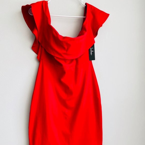 LULU'S MIDI DRESS RED - Picture 2 of 3